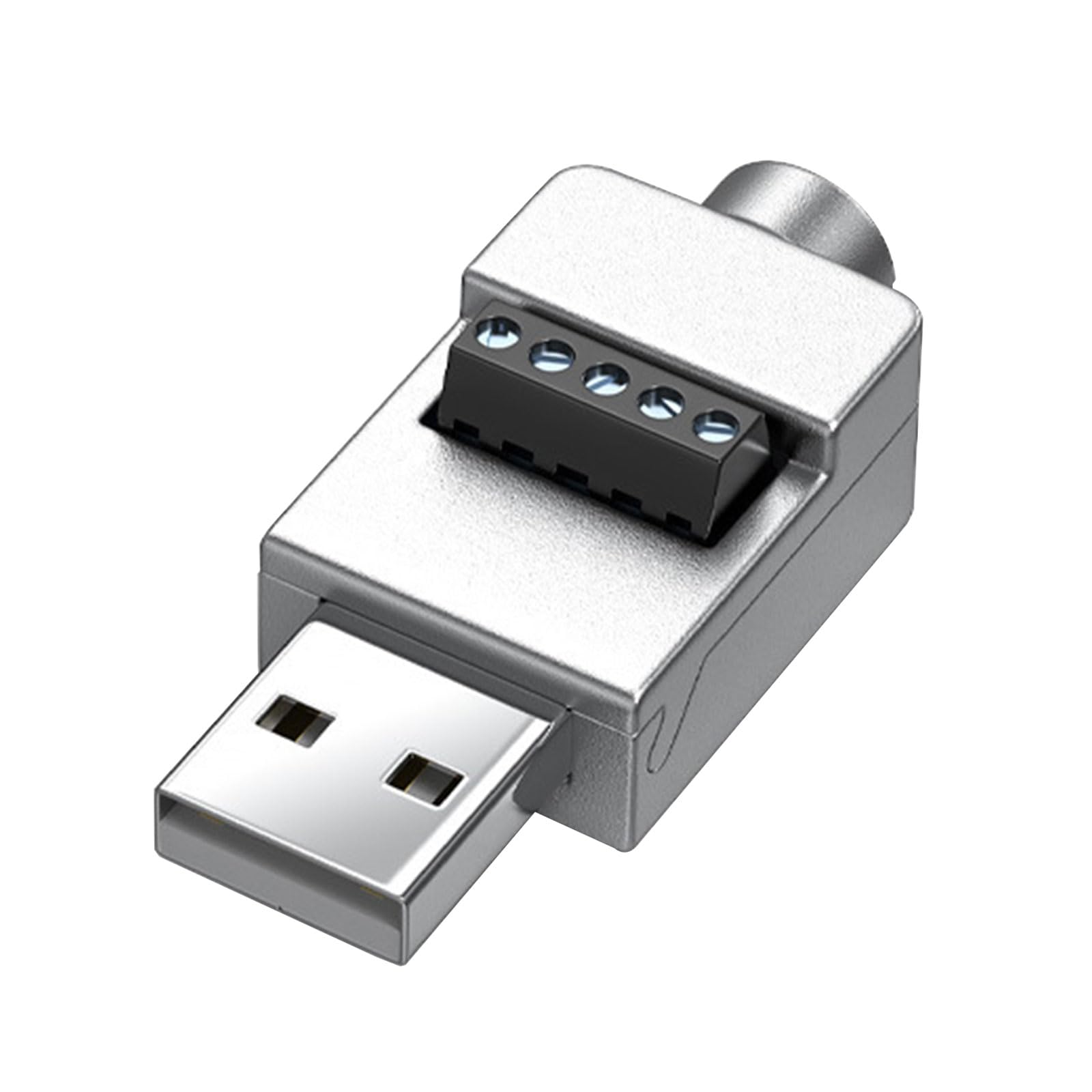 GMBYLBY USB2.0 Solderless Adapter Metal Case USB 2.0 Male Terminals Block Data Connector USB Screw Terminals Board Plug