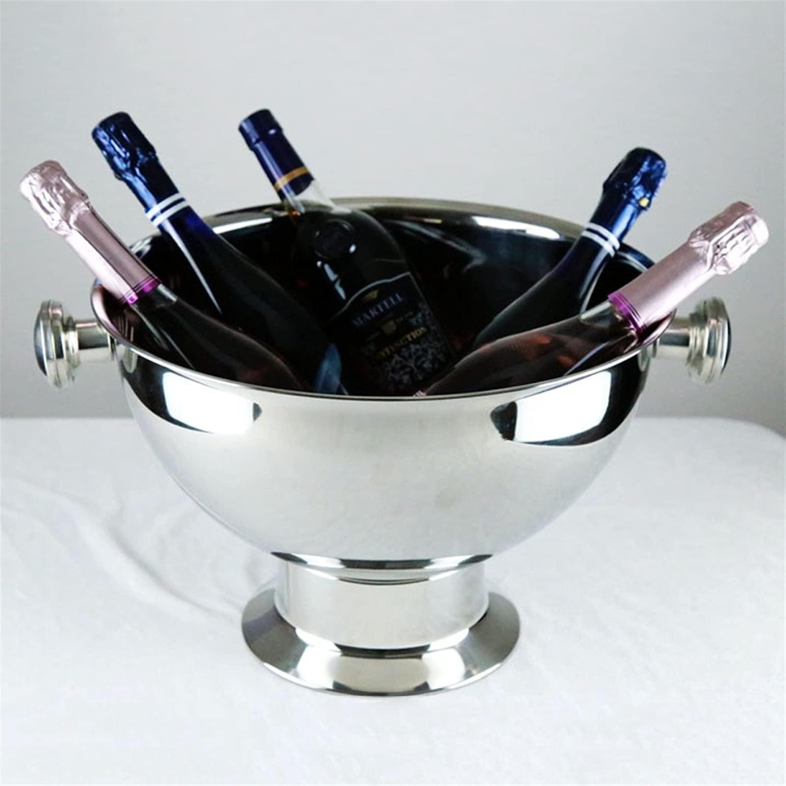 304 Insalata in Acciaio Inox lavabo con bucato Champagne Secchio 9L Grande capacità Botte di Vino, Birra per Famiglia Bar Club(B)