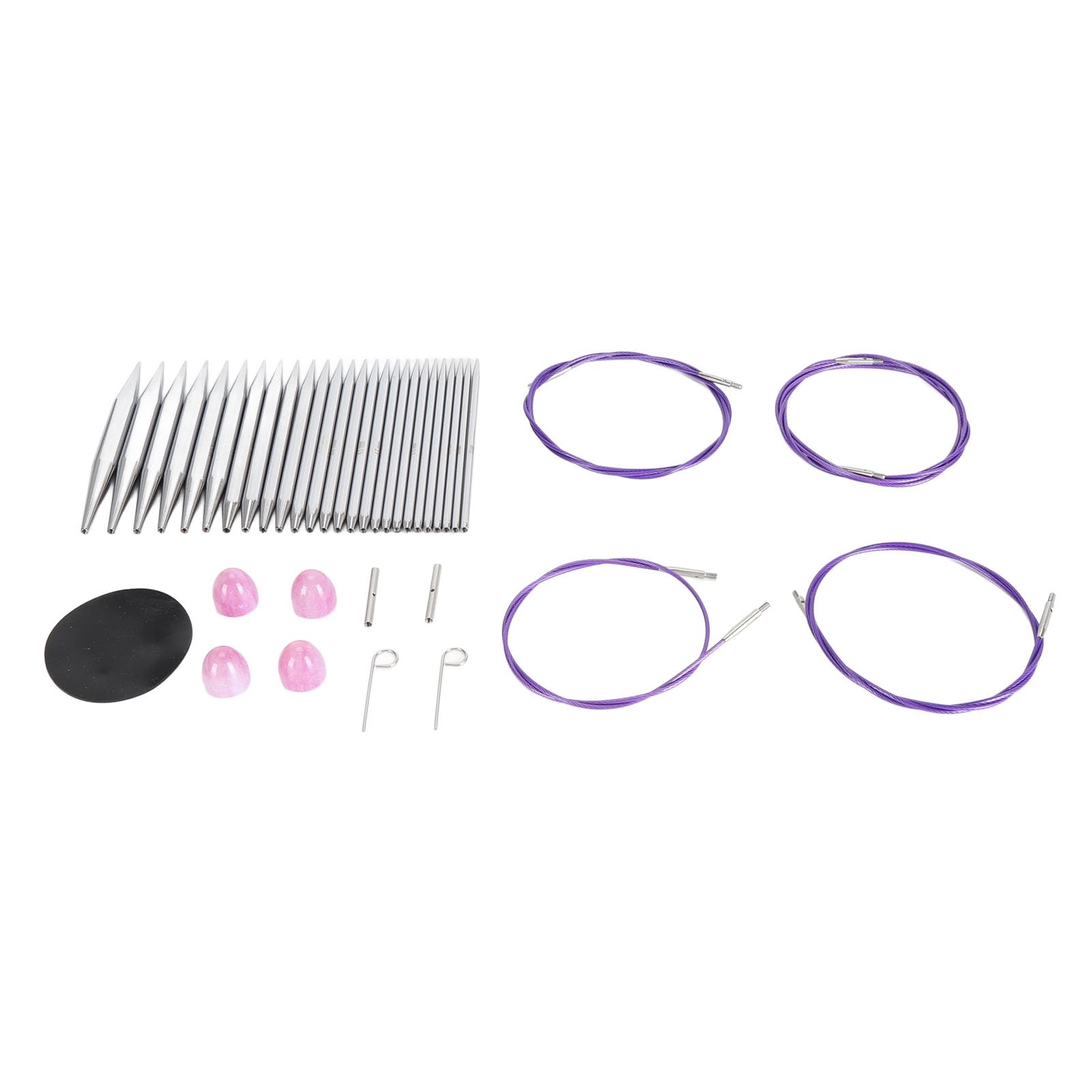 TYTOGE Juego de Agujas de Tejer Circulares, Agujas de Tejer Circulares de 3-10 Mm, 13 Pares con Cables de 40-100 Cm para Uso Doméstico