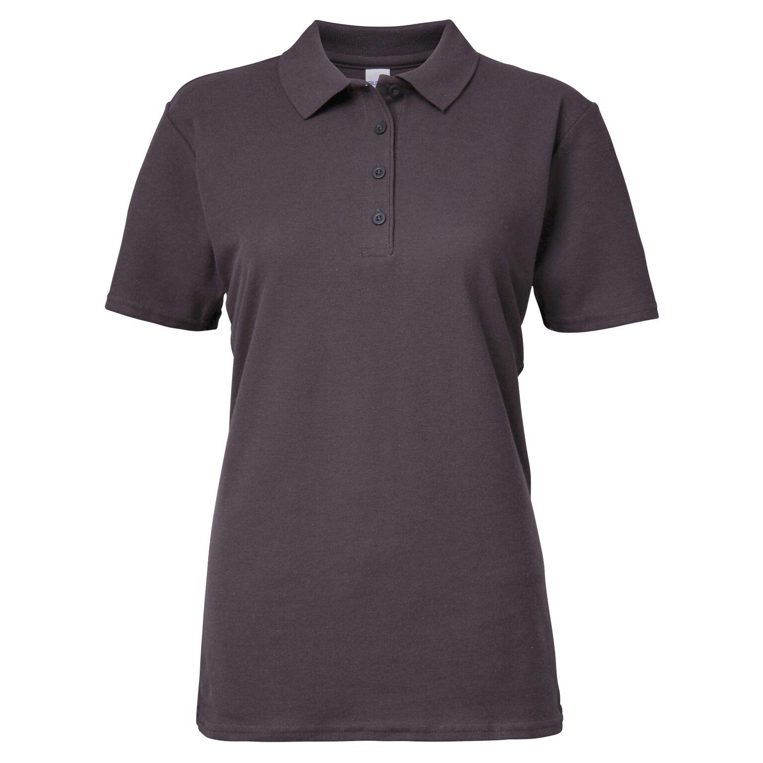 Gildan 64800L Ladies Softstyle Double Pique Polo Shirt - Charcoal - L, Charcoal, L