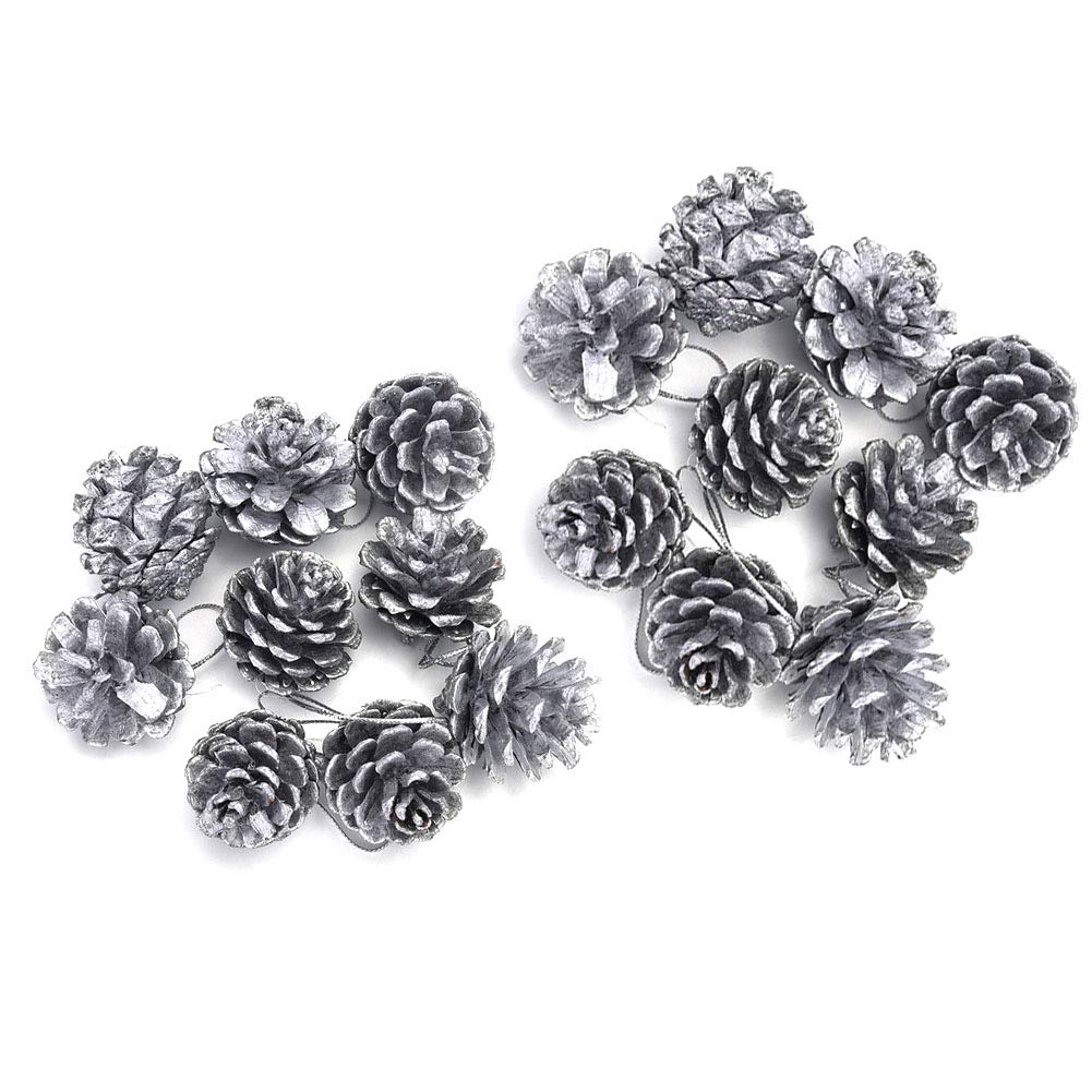 Silver pine cones for christmas tree Clearance