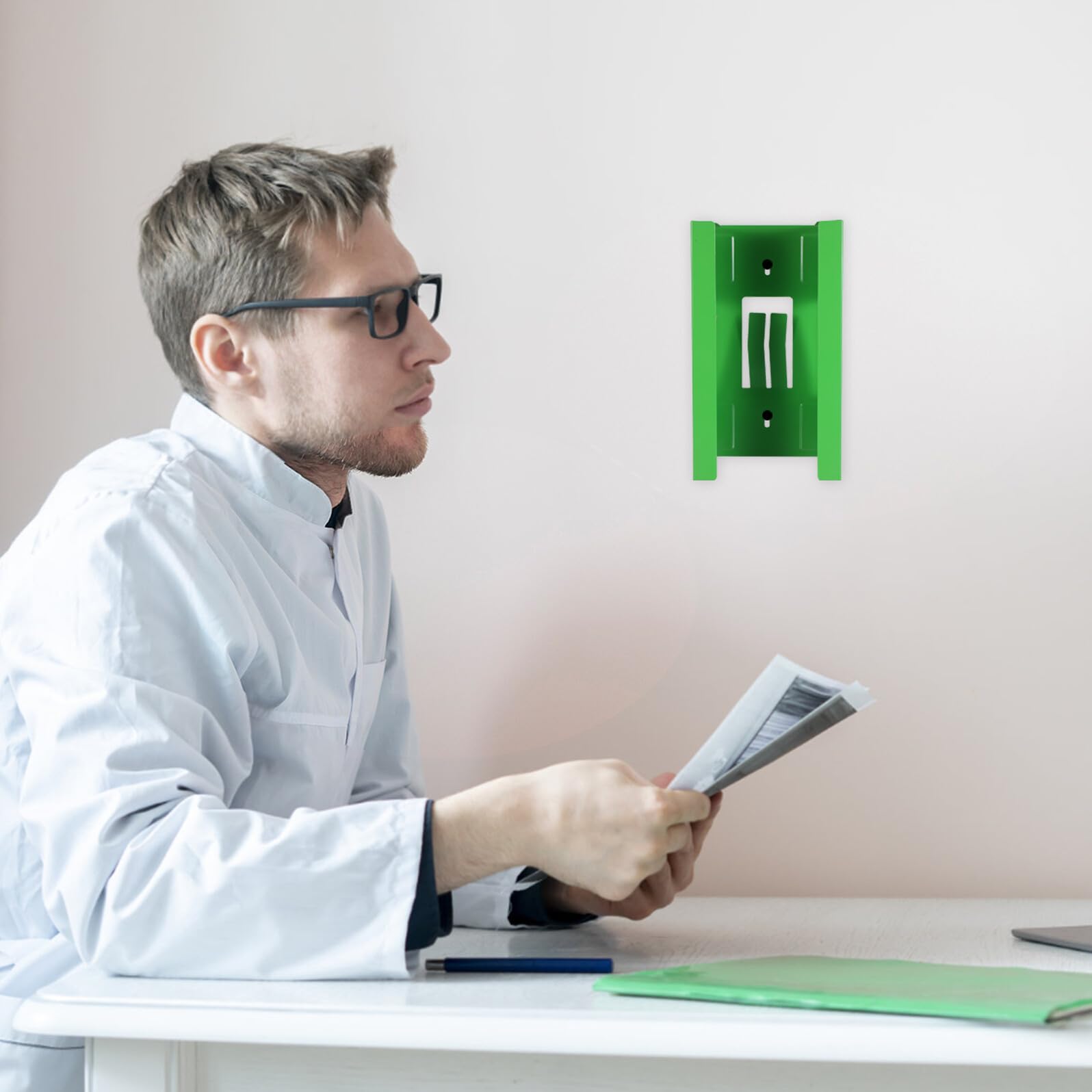 Soporte Magnético para Caja de Guantes Verde Claro de Hierro | Organizador de Pared, Diseño Antideslizante, Dispensación y Ahorro de Espacio