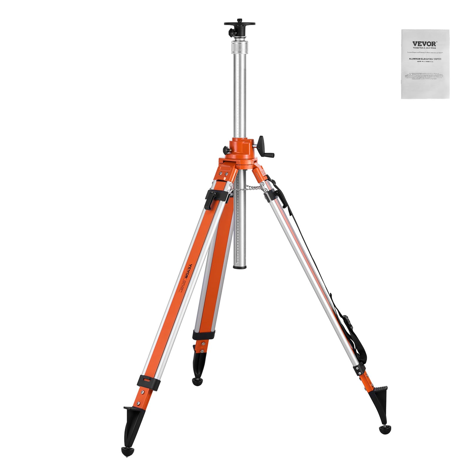 VEVOR Supporto per Treppiede con Livella Laser, Attacco Filettato, Regolazione Altezza 1145-2905 mm, con Bolla Livello Limitatore di Diffusione, Antiscivolo Sollevabili Capacità Massima 9,07 kg