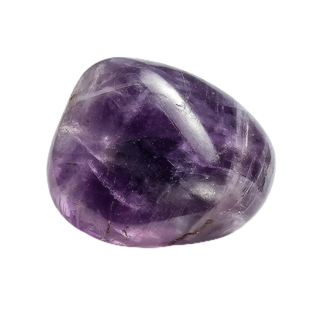 Super Large Polished Amethyst Healing Crystal Stone – 1 Pc 1.2" Worry Stone for Anxiety, Pocket Palm Gemstone, Handpicked Natural Tumbled Rock for Meditation, Reiki, Chakra, Home Decor