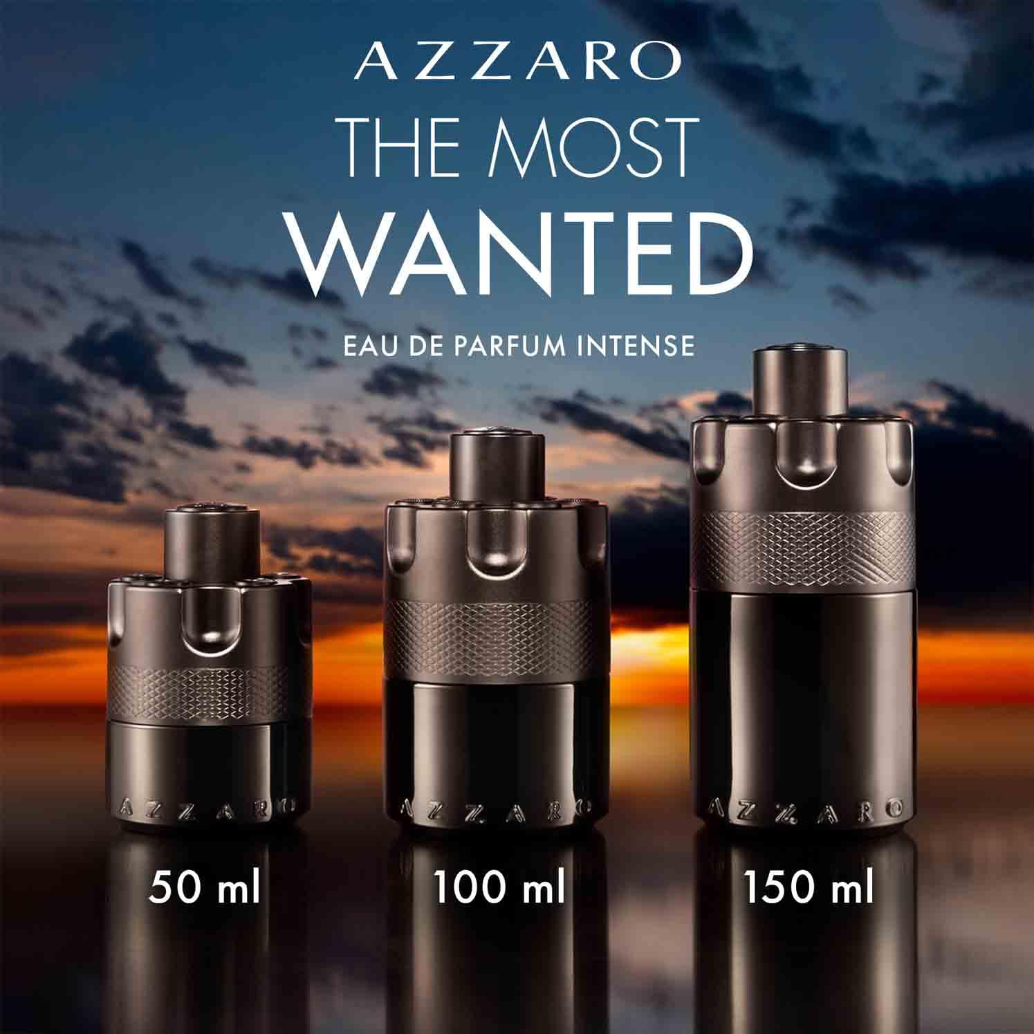 Azzaro The Most Wanted Intense Eau de Parfum Uomo Profumo Uomo Intenso e Sensuale Note Calde e Ambrate Caramello Legno d'Ambra Cardamomo Lunga Durata
