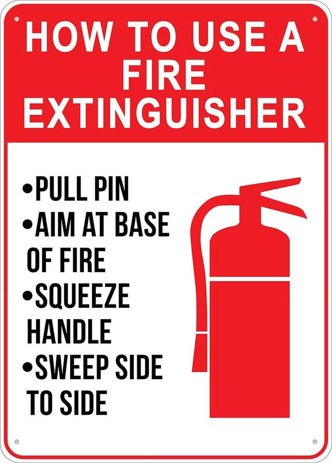 peiyeety Use of Fire Extinguisher Sign Outdoor Signs Aluminum 12x16 Inches Uv Ink Printed for House and Business