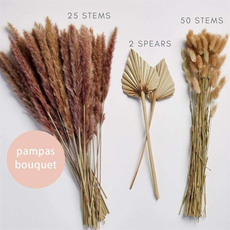Pampas Grass Large 77Pcs Ramo de Flores Secas miniatura 4