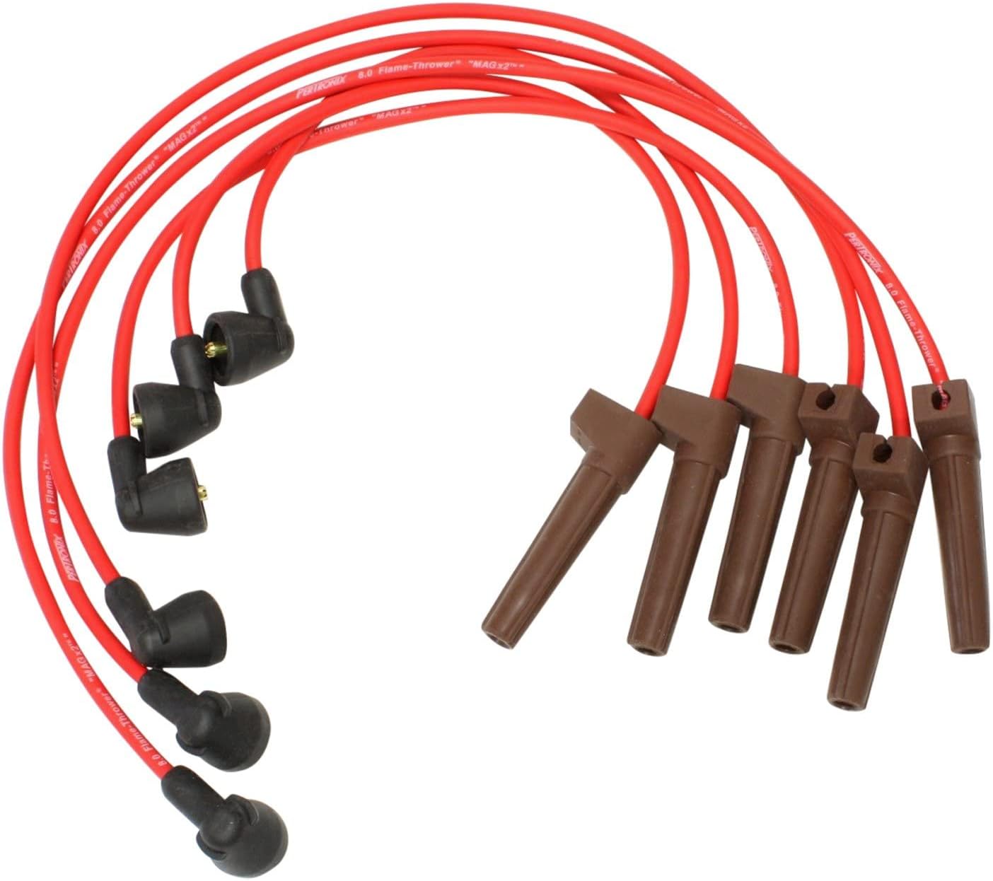 Pertronix 806420 Flame-Thrower Red 8mm Spark Plug Wire for 6-Cylinder Ranger/Mustang 4.0L Engine