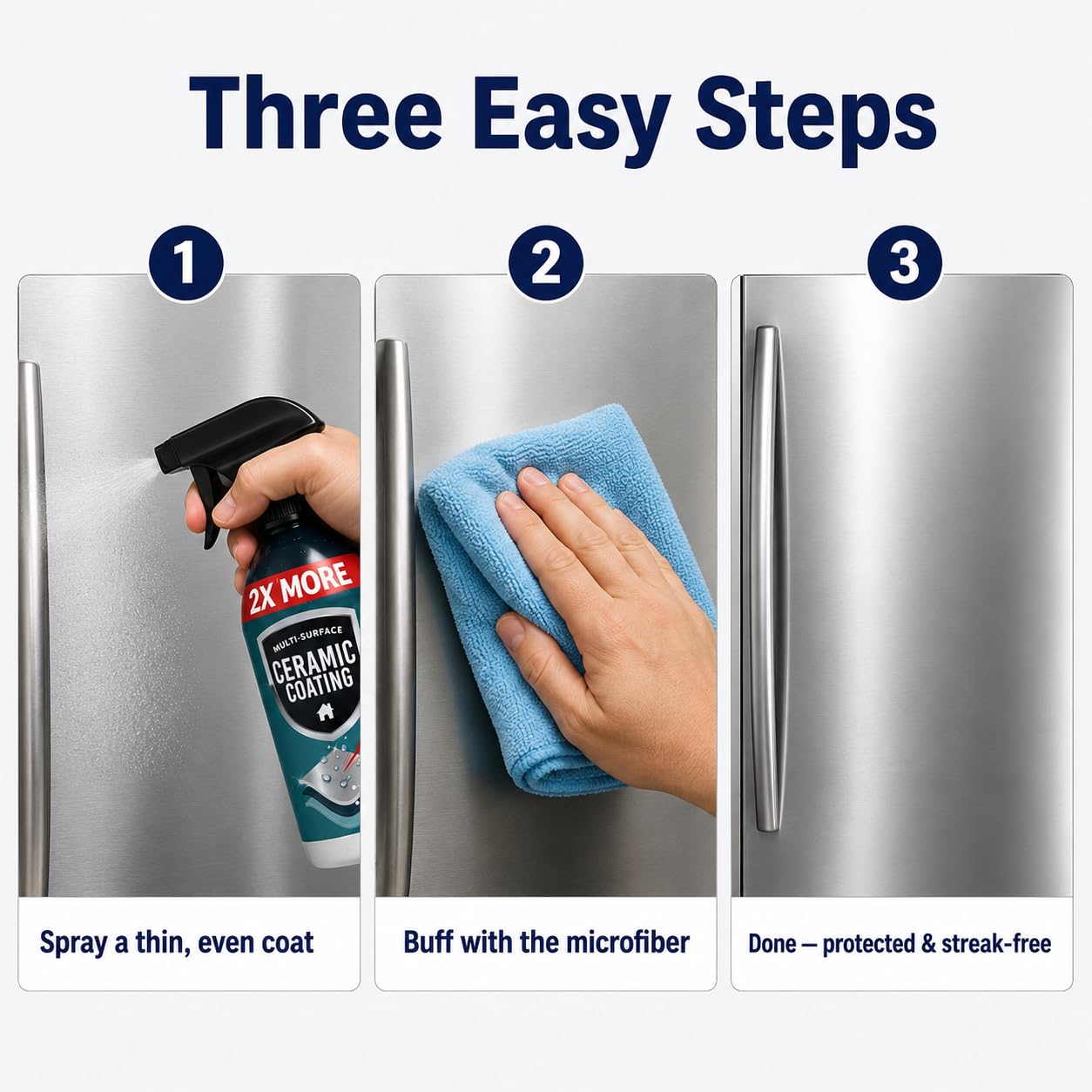 Kit de aerosol de revestimiento de cerámica para el hogar de 16 onzas – Brilla, sella y protege las superficies de cocina y baño – Evita huellas dactilares en electrodomésticos, encimeras y cualquier