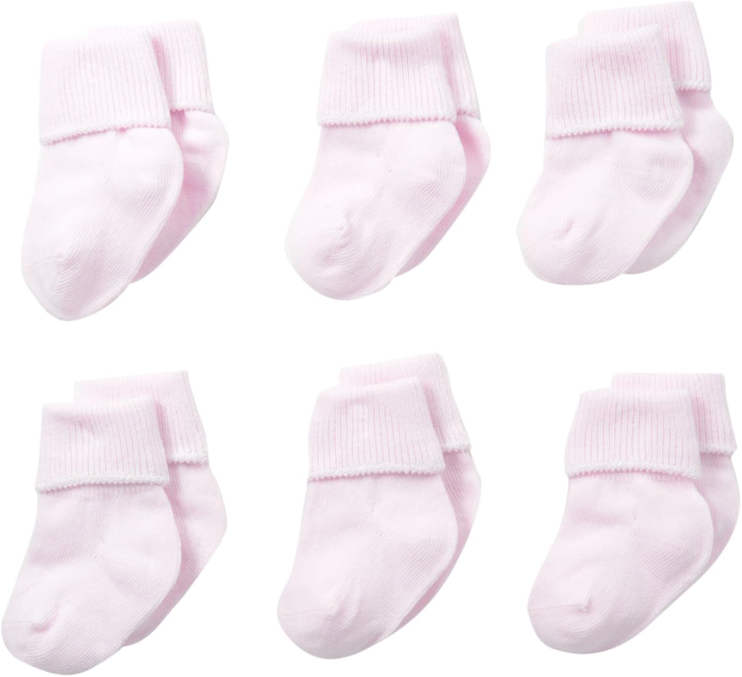 Jefferies Socks Baby-Girls 6 Pair Pack Seamless Turn Cuff Socks
