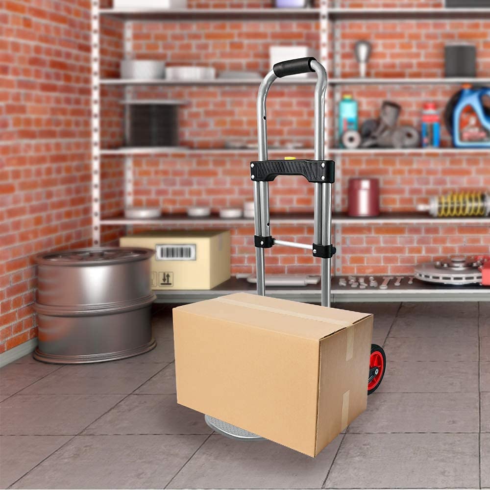 YRHome carrello da trasporto pieghevole, carrello a mano, zaino, carrello a mano, carrello, carrello portabagagli con maniglia regolabile in altezza, può essere caricato fino a 60 kg