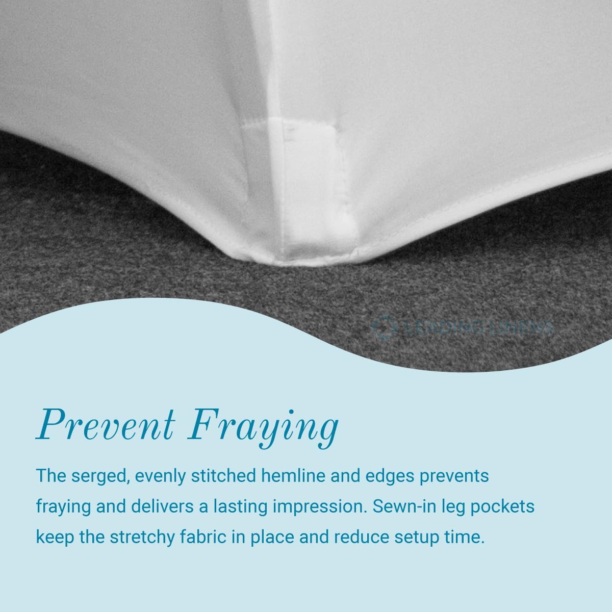 Sparkles Make It Special 5-pcs 4' ft Rectangular Fitted Spandex Cloth Fabric Linen Tablecloth - Wedding Reception Restaurant Banquet Party - Machine Washable - Choice of Size - White