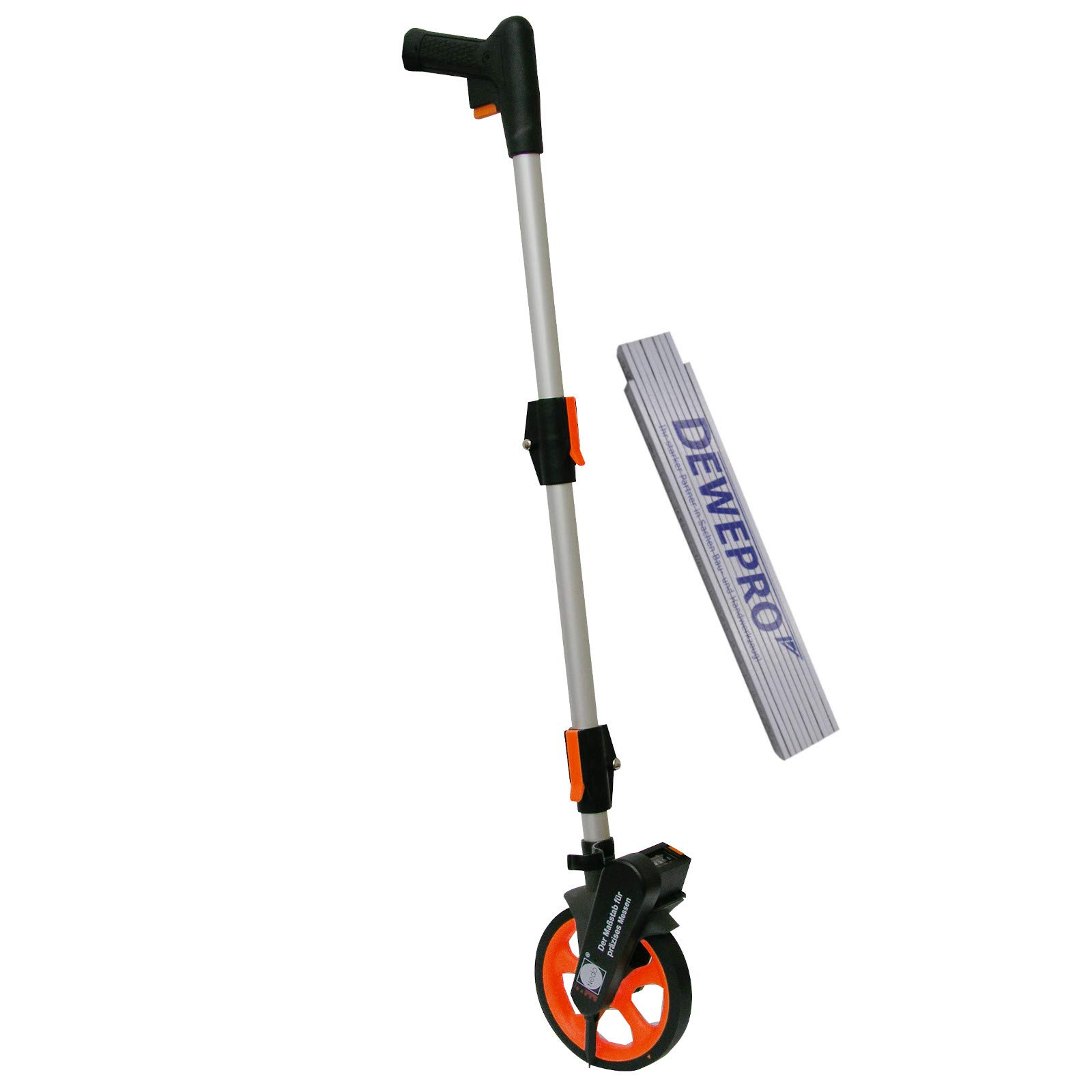 NEDO® Mini-Messrad Präzisionsrad inkl. DEWEPRO Zollstock 2m - Messwerkzeug für die Streckenvermessung