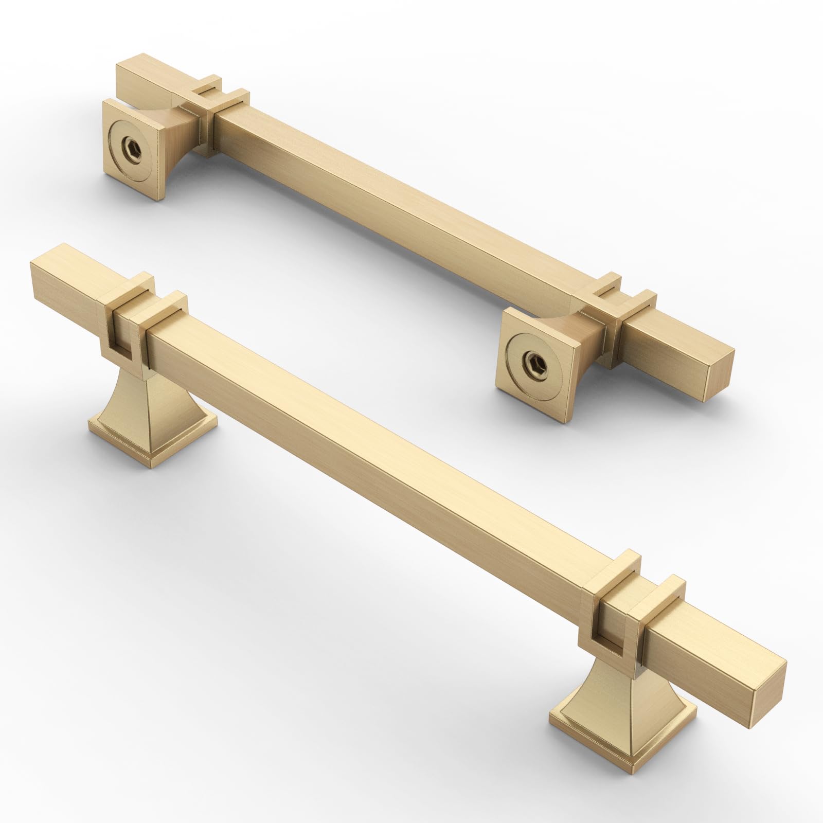 Asidrama 10 Pack 5 Inch(128mm) Matte Brushed Gold Kitchen Cabinet Handles, Cabinet Pulls Kitchen Cabinet Hardware for Cupboard Drawer Pulls