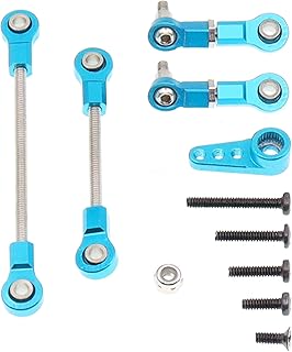 Treehobby 5PCS Metal Front Steering Link Rod Servo Link Linkages with 28T Servo Arm Compatible with WLtoys 1/28 284131 K969 k979 k989 k999 P929 RC Car Upgrades Partsï¼ˆBlueï¼‰