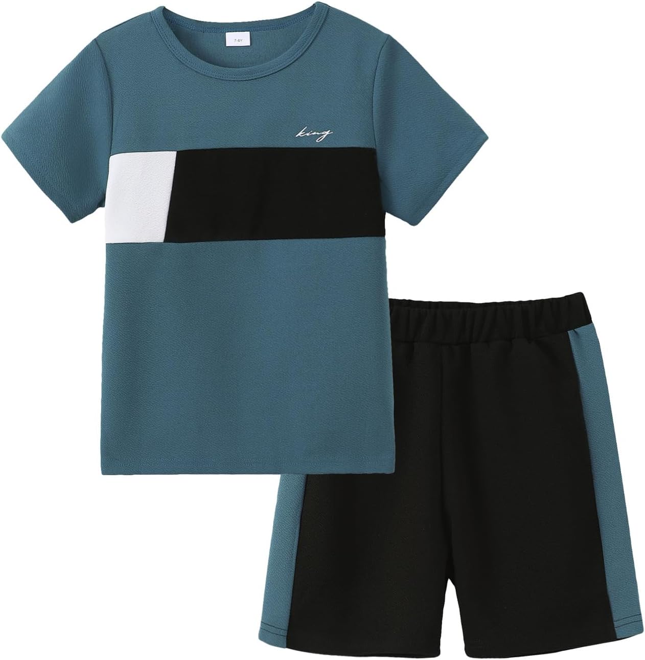 Boy Clothes Kids Boy’s Summer Outfits Shorts Sleeve Crewneck T Shirt Tops Tees Shorts Sets Boy’s 2 Piece Outfits