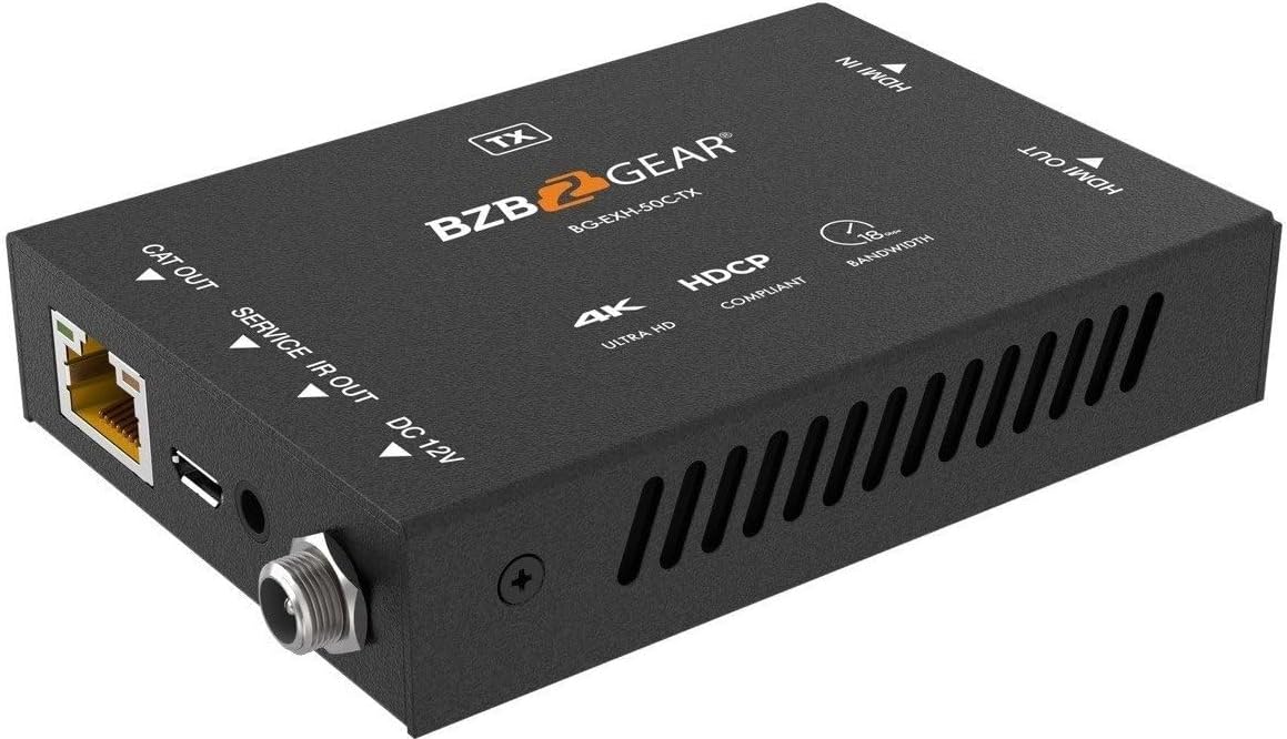 BZBGEAR 4K UHD HDMI Extender with Bi-Directional IR Over a Single Cat5e/6/7 up to 165ft - BG-EXH-50C
