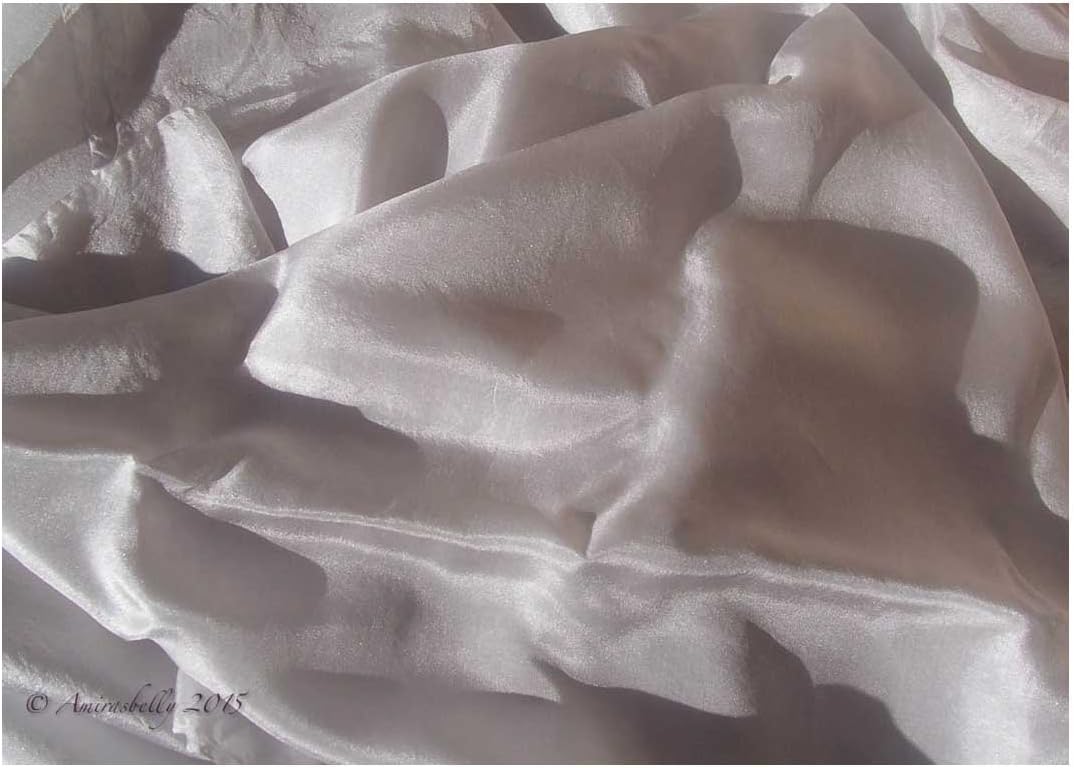 "Silver Sheen" Belly Dance Pure Silk Veil for Belly Dancers