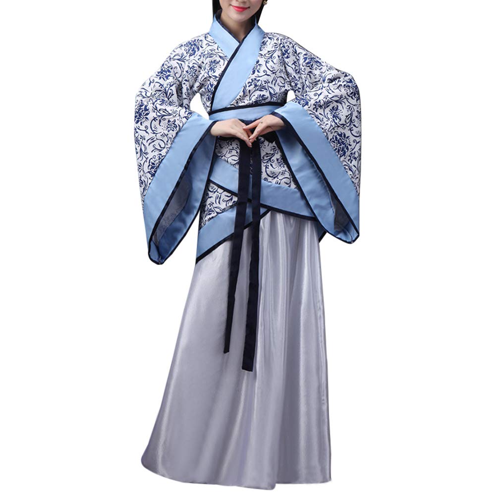 Daytwork Chinese Traditional Costume Dresses - Hanfu Elegant Retro Tang Suit Performances Ancient Classical Costume Stage Dress for Women Dance Chaise