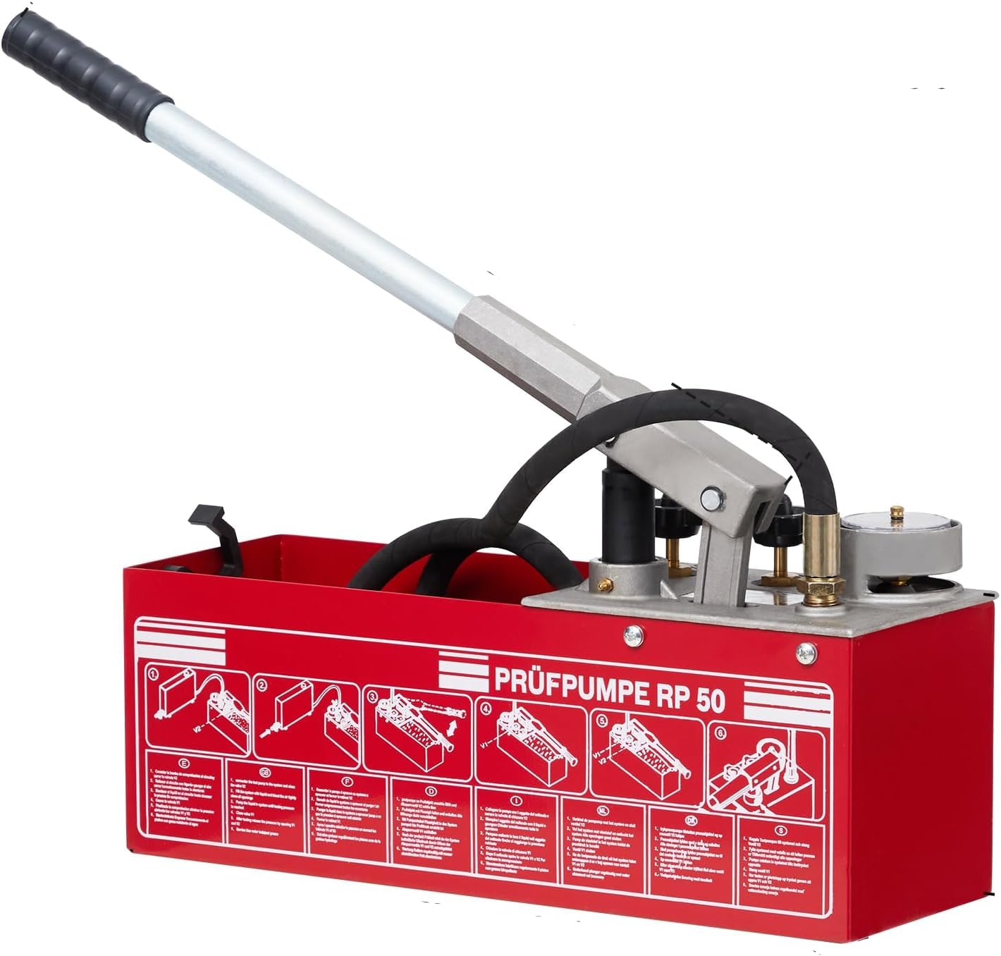 Hand Pressure Test Pump - Hydraulic 60 Bar 860PSI 3 Gallon Tank, 45ML 1/2" BSP Hydrostatic for Pipeline Container Irrigation Firemen