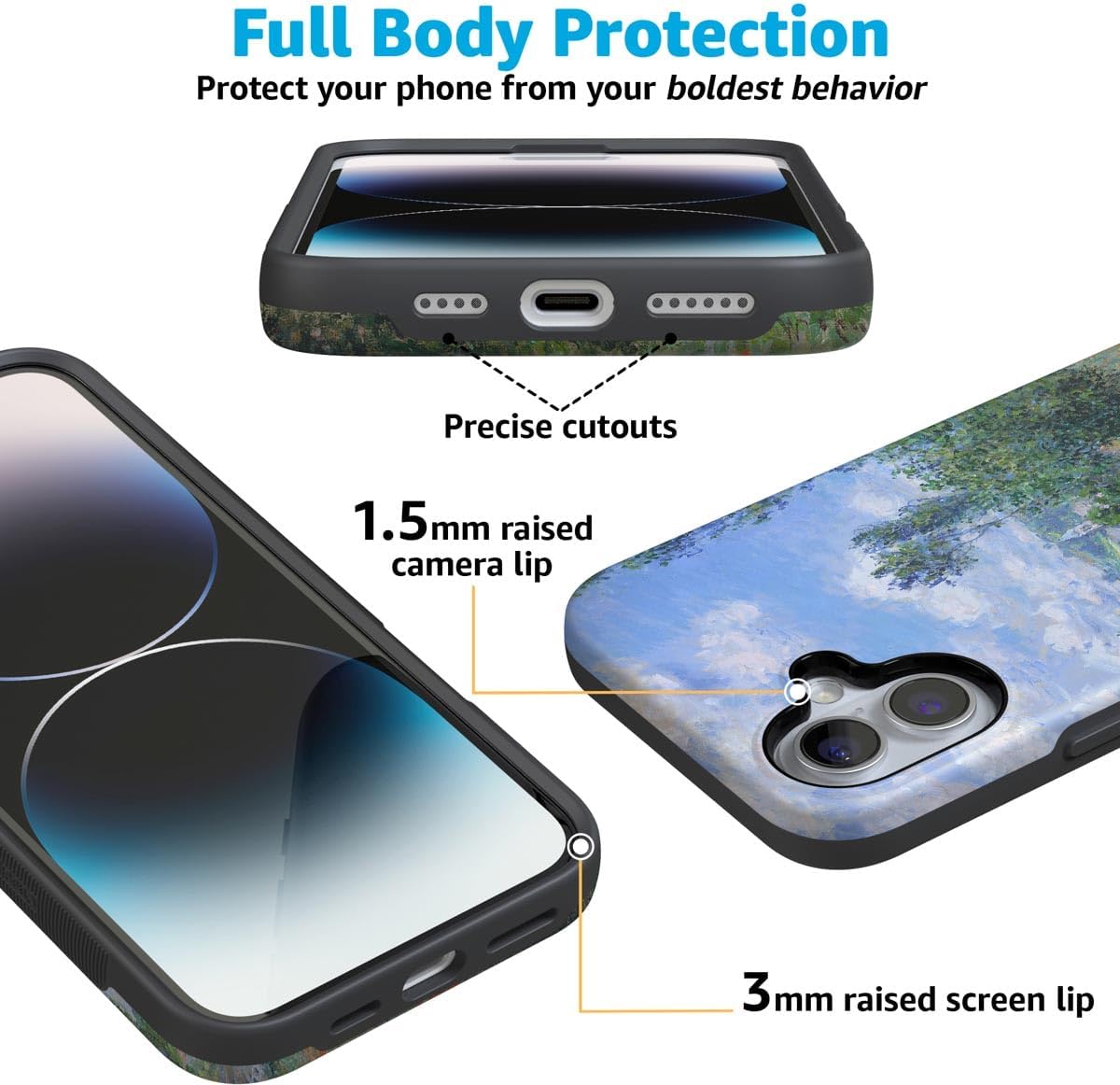 Casely iPhone 16 Case | Monet's View | The Met Museum | Bold Protective Design | Compatible with MagSafe