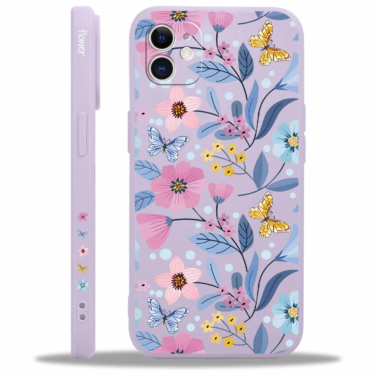 lioscre for iPhone 12/iPhone 12 Pro 6.1'' Case, Cute Exquisite Flower Pattern Aesthetic Phone Case, Fashion Soft Slim TPU Shockproof Protective Phone