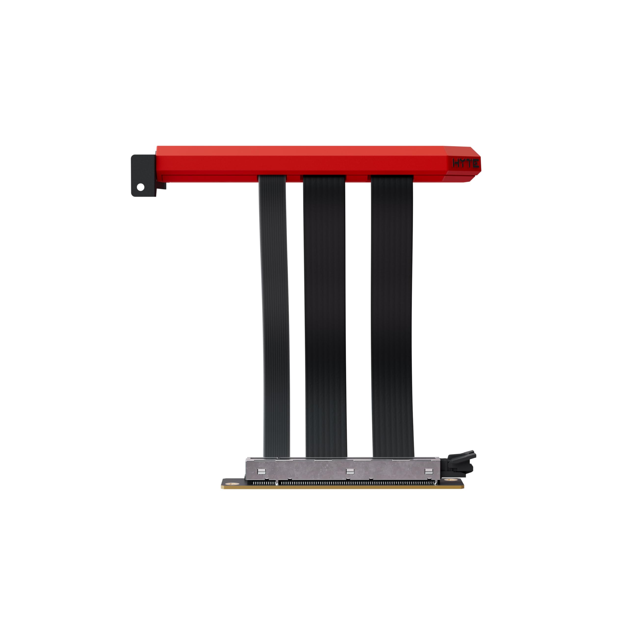 Hyte PCIe 5.0 Hyper Riser - Cavo riser verticale PCI Express Gen 5.0 con slot in metallo rinforzato, colore: Nero ciliegia (rosso)