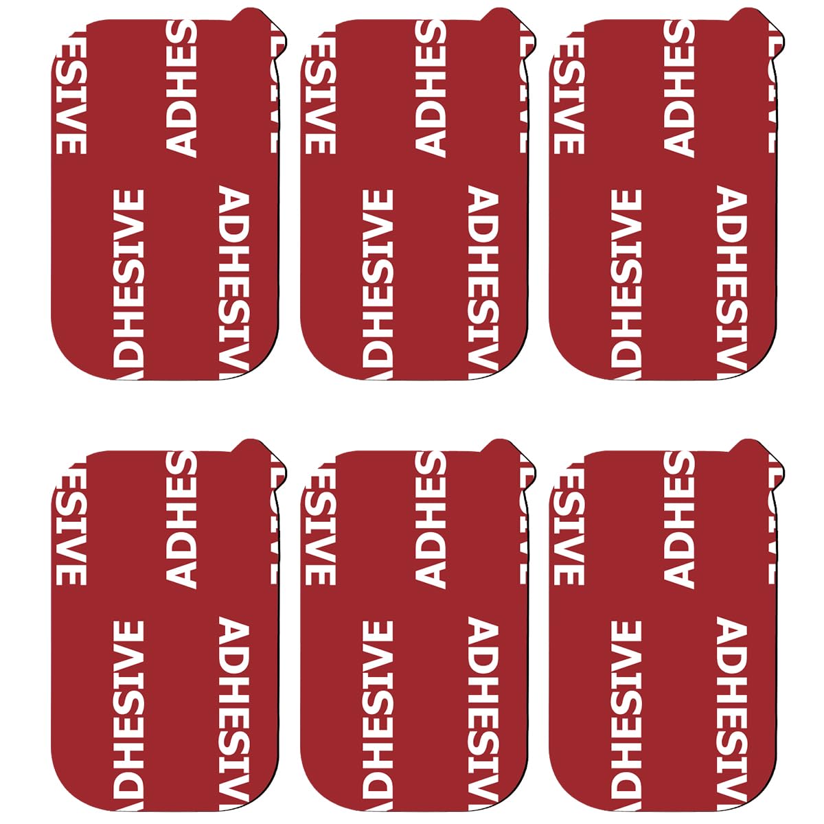 6pcs Rectangle Sticky Adhesive Replacement Kit, for Magnetic Car Dashboard Phone Mount Base Sticker Parts, Double Side Tape Adhesive Pads (Red)