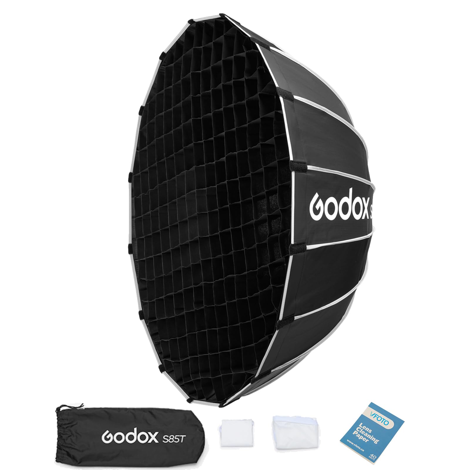 GODOX S85T 85cm Ombrello Softbox con Griglia a Nido d’Ape | Montaggio e Smontaggio Rapido, Bowens Mount, Soft Box per Studio Light SL60W SL100D SK400III-V MS300-V MS200V SL200RF LE200D