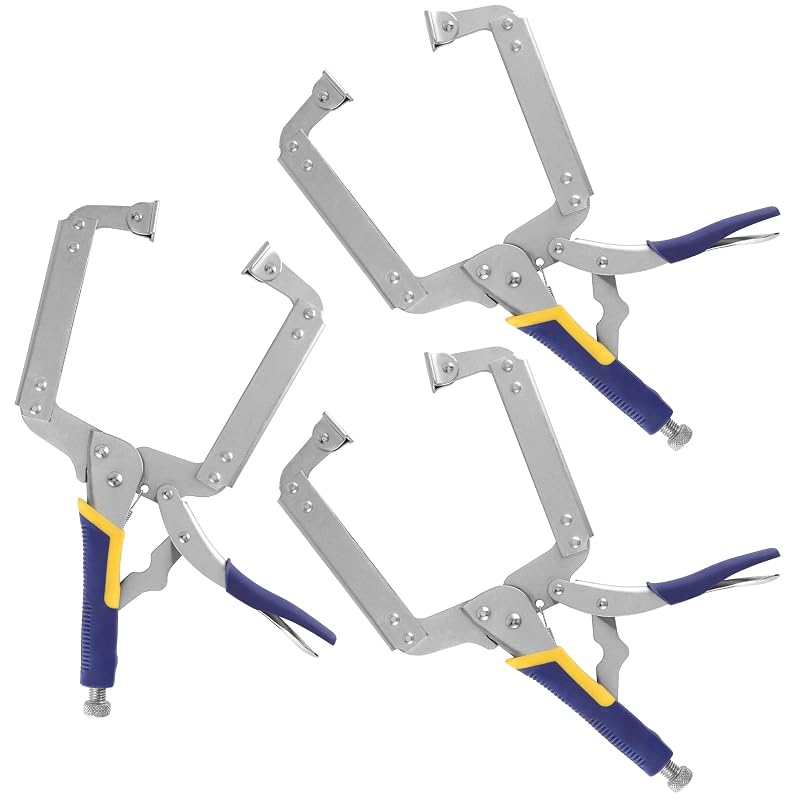 Kit de Alicates de Pressão Tipo C HOZEON com Almofadas Giratórias, 35,6 cm, 3 Peças