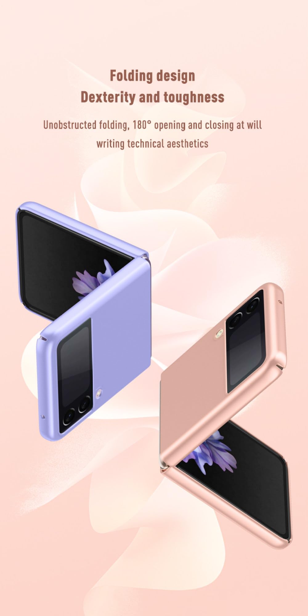 Do Samsung Galaxy Z Filp 3 Filp3 5G Luksusowa matowa obudowa w dotyku Odporna na wstrząsy obudowa telefonu Wytrzymała, cienka twarda obudowa Capa, fioletowa, do Z Filp 3