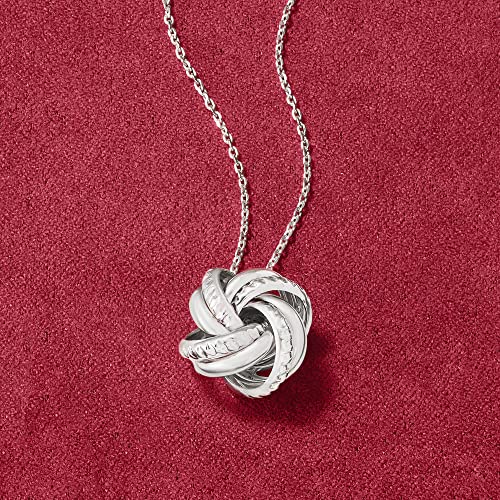 Ross-Simons Italian Sterling Silver Love Knot Pendant Necklace. 20 Inches #TOP4