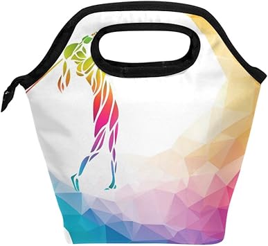 Rainbow Geometric Golf Ball Insulated Lunch Box