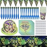 Diseño creativo: a todos les gustan las tortugas. Con estos bonitos accesorios de fiesta de las Tortugas Ninja Mutantes Adolescentes, la fiesta de tu hijo será más curativa y mágica.