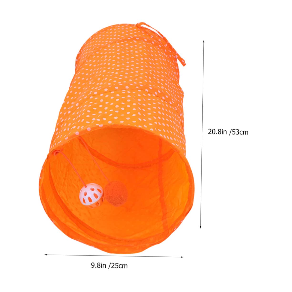 Happyyami 3stücke Funny Pet Cat Tunnel Faltbarer Katzen Spieltunnel Für Kätzchen Interaktives Spielzeug Mit Hängematte Und Ball Aus Orange Für Spiel Und Bewegung