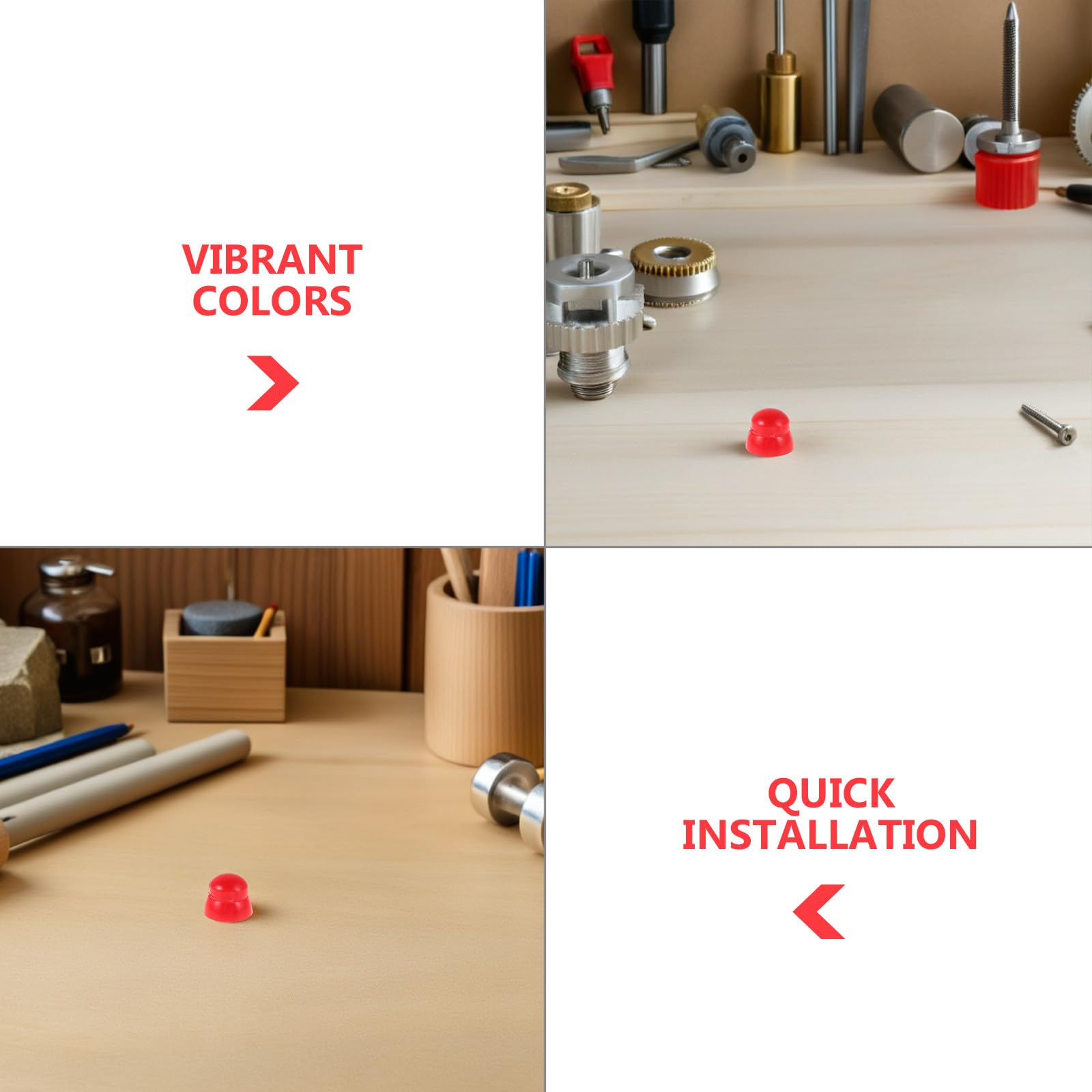 LABRIMP 50 Tapas Protectoras de Plástico para Tornillos y Tuercas M10, Resistentes Deformación, Seguras para Juegos Infantiles al Aire Libre, Color Rojo