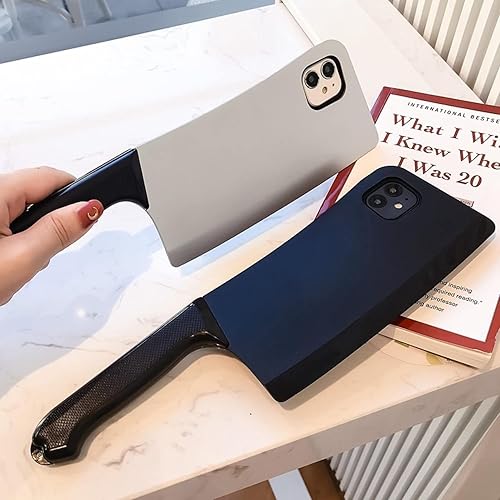 Miniatura 2 de LELEBEAR Cleaver - Funda para teléfono con cuchillo de cuchilla, divertida funda de silicona suave con forma de cuchillo de cocina para iPhone 14,