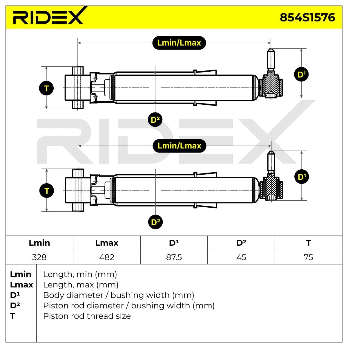 RIDEX 854S1576 2x Amortiguador Trasero Compatible con RENAULT Megane 3 Grandtour KZ0/1