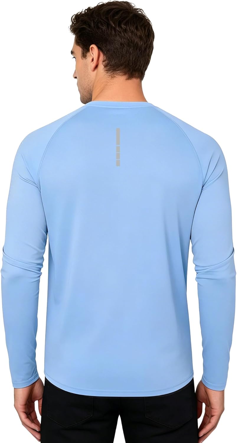 3 Pack Men's UPF 50+ Sun Protection Shirts Long Sleeve UV Running Fishing Shirt Rash Guard Swim Shirt for Men Quick Dry