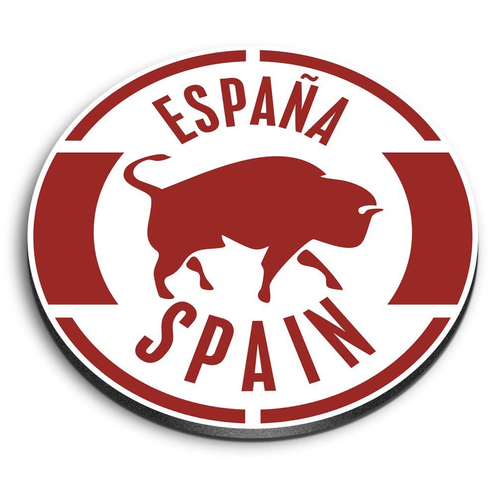 1 x Round MDF Magnet - Espana Spain Spanish Bull Travel 4894