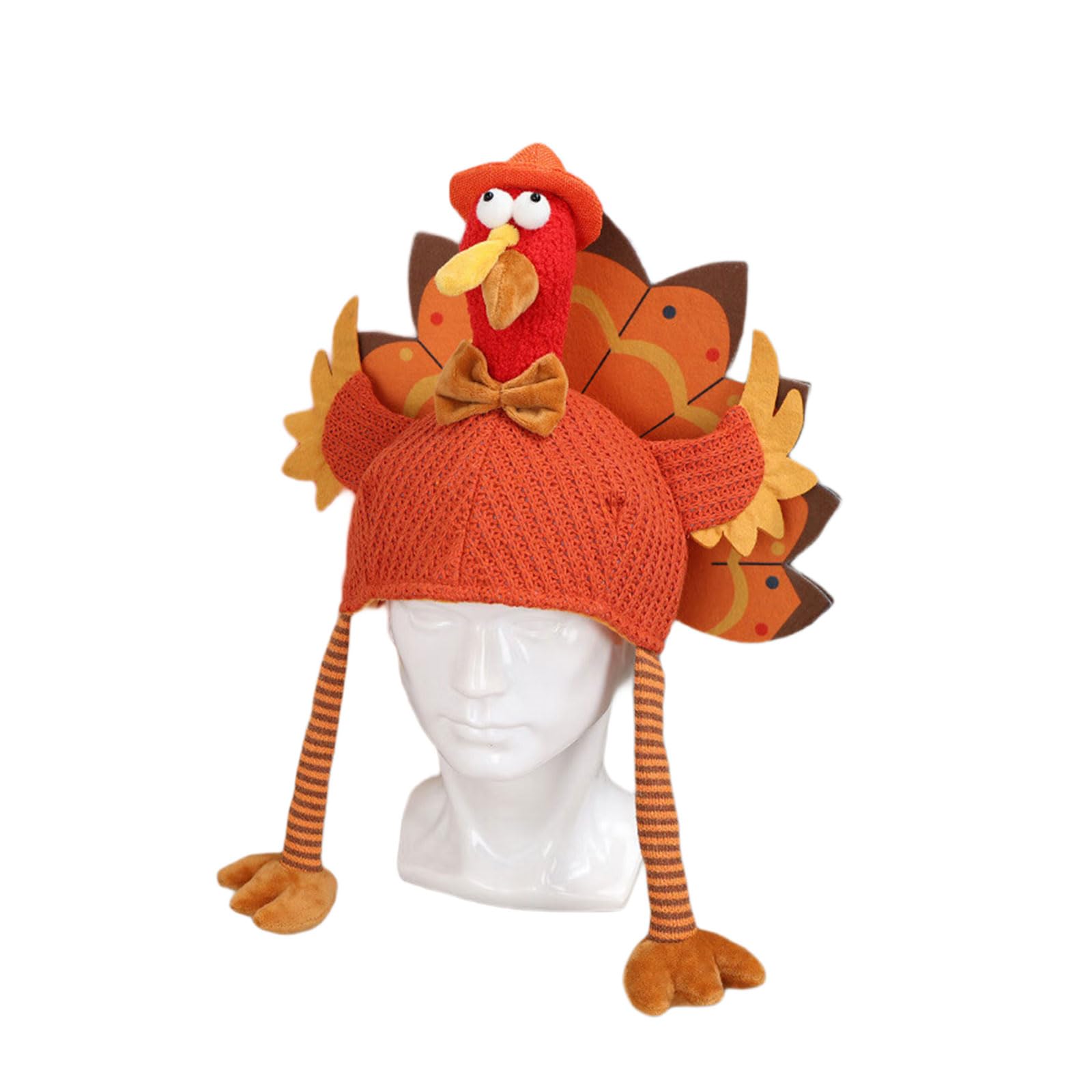 Tsophreniq Thanksgiving Turkey Hat Creative Harvest Parties Headwear for Festival Parties Comfortable Polyester Cap Easy to Wear Harvests Season Party Hat