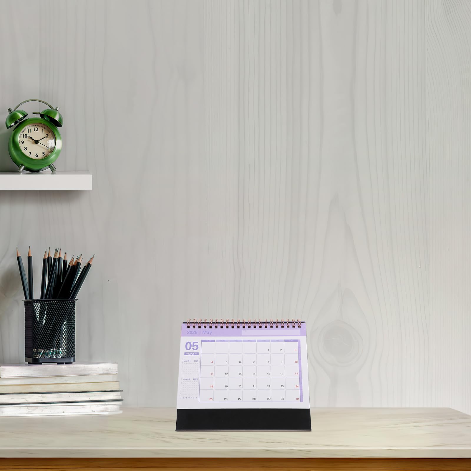 NUOBESTY 2025 Desk Calendar 2024-2025 Desktop Calendar Standing Flip From July 2024 to December 18 Months for Home Office Supplies Black - Image 4
