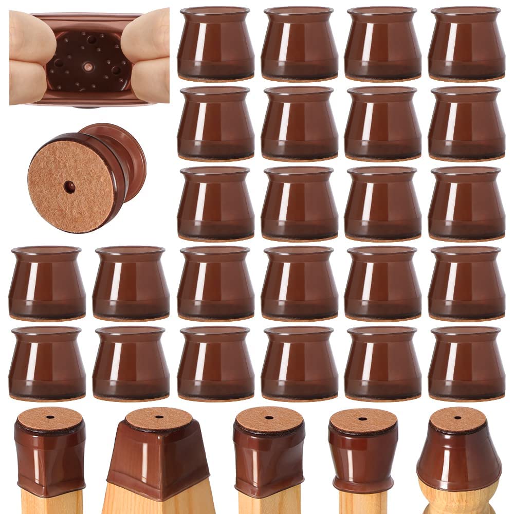 SN Expo Large Brown Chair Leg Floor Protectors - Silicone Covers with Felt Bottom - Protect Hardwood, Wood, Tile Floors - Non-Slip, Furniture Leg Caps (16pcs) (B0D54J2VQZ) Amazon Price History, Amazon Price Tracker
