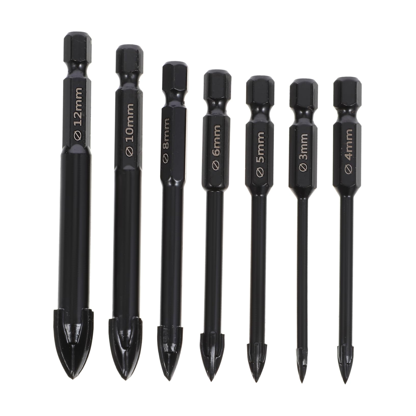 Homoyoyo 7Pcs Ceramic Drill Bits Precision Glass and Tile Openers for Concrete Easy to Use Durable High Hardness Design for Efficient Drilling