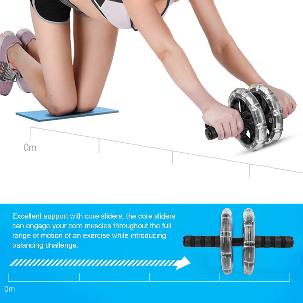 Rodillo de fitness profesional con rodamiento Ejercitador abdominal Equipo de entrenamiento central con bandas de resistencia Rodillera para entrenamiento de gimnasio en ca