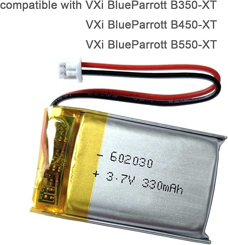 Miniatura 4 de Batería 602030, batería de repuesto de 330 mAh para auriculares Bluetooth VXI BlueParrott B350-XT B450-XT, auriculares Bluetooth B550-XT, compatible