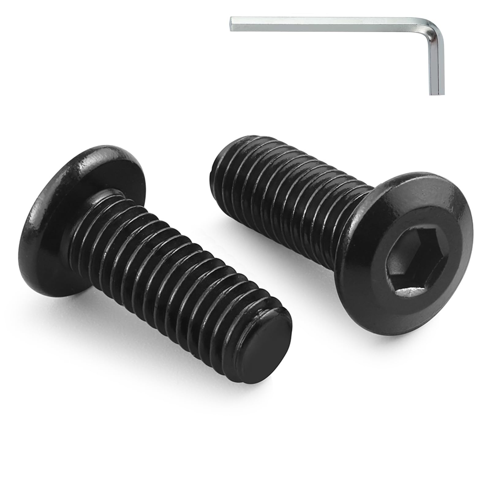 BNUOK M6-1.0 x 18mm Flat Head Hex Socket Cap Screws Bolts 20Pcs, M6 Bolt 304 Stainless Steel Black Zinc Plated, Full Thread, with Hex Spanner