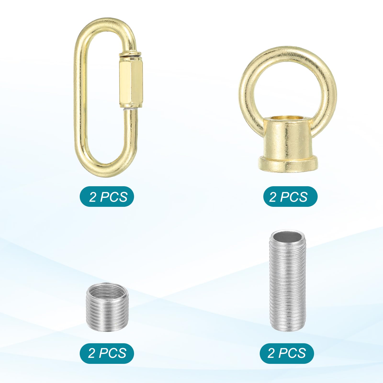 PATIKIL M10 Fine Thread Lamp Female Loop Holder with M12 Adapter Chain Quick Link - Image 3