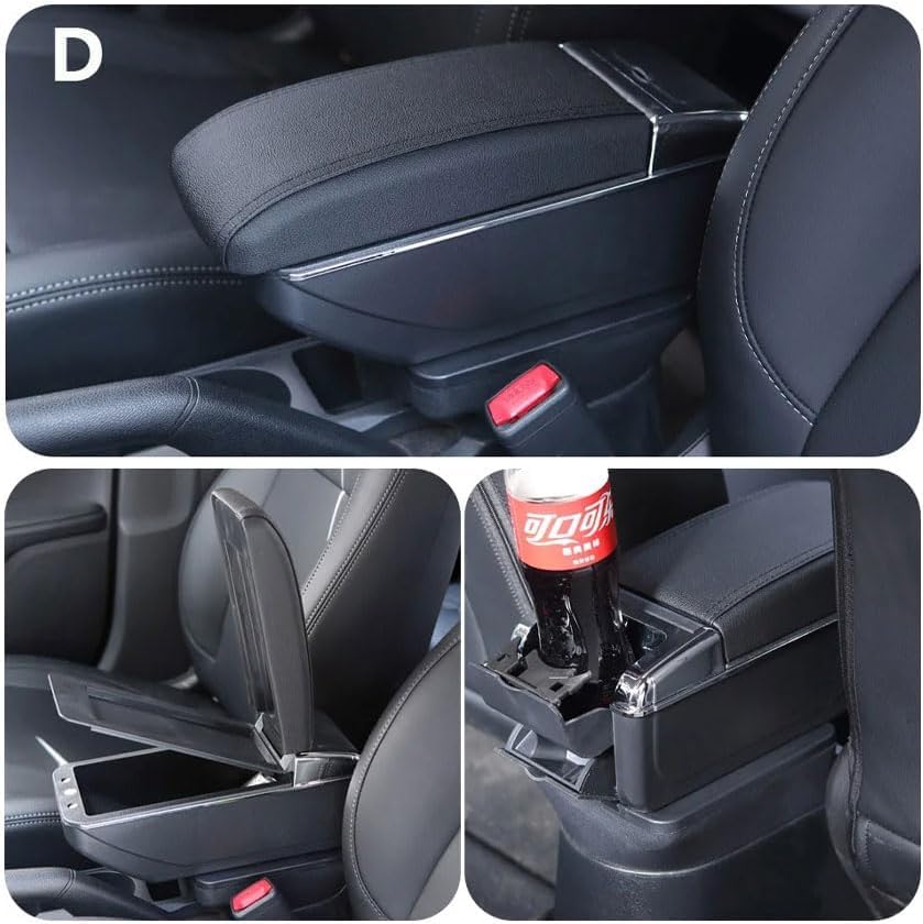 Bracciolo Auto Per Suzuki Swift 2005-2024 Con 3 Porte USB - Doppio Strato, Pelle PU - Foto 4