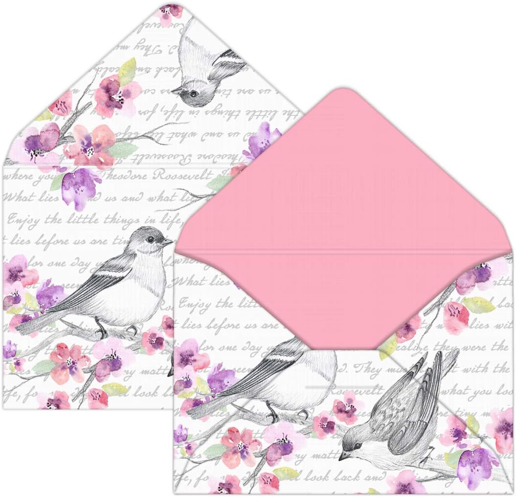 KindNotes Glass Keepsake Gift Jar with Inspirational Messages - Birds and Flowers